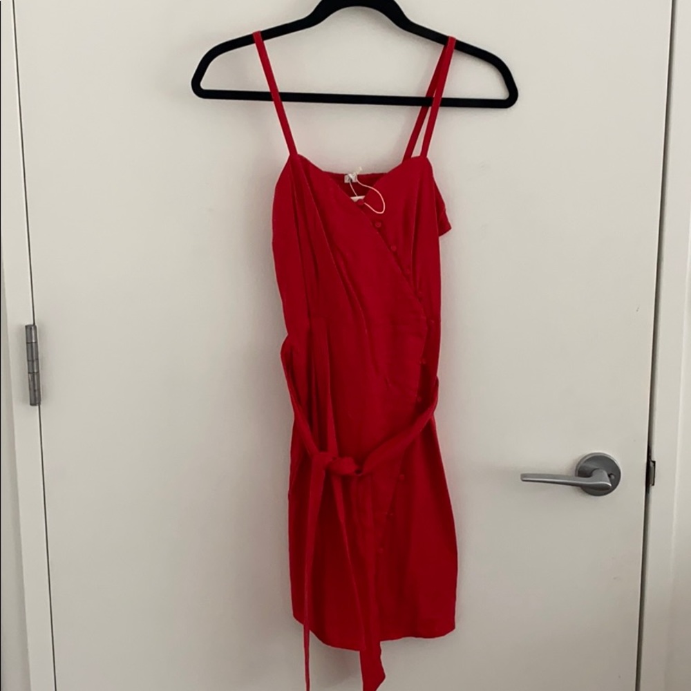 Oysho red Linen dress